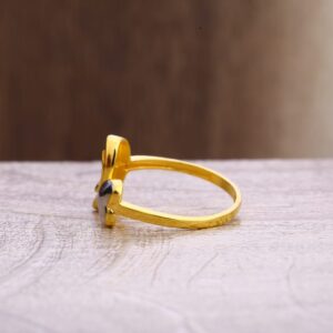 22KT Gold CZ Exclusive Ladies Plain Ring LPR323