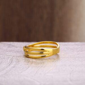 22KT Gold CZ Delicate Ladies Plain Ring LPR324