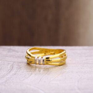 22KT Gold CZ Delicate Ladies Plain Ring LPR324