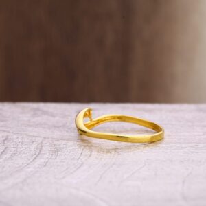 22KT Gold CZ Designer Ladies Plain Ring LPR325