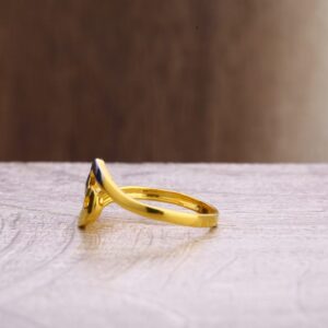 22KT Gold CZ Classic Ladies Plain Ring LPR326
