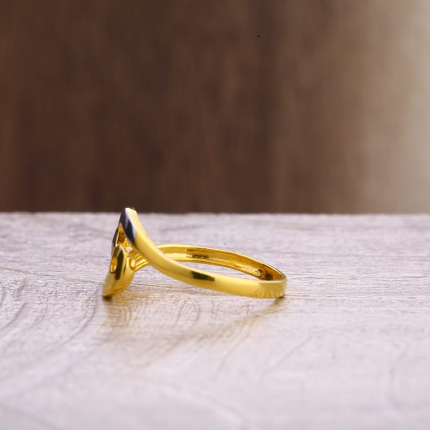 22KT Gold CZ Classic Ladies Plain Ring LPR326 - Image 2