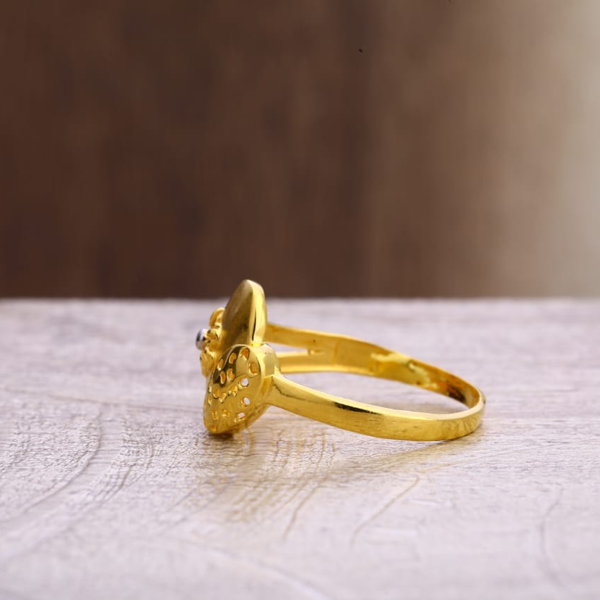 22KT Gold CZ Ladies Plain Ring LPR327 - Image 2