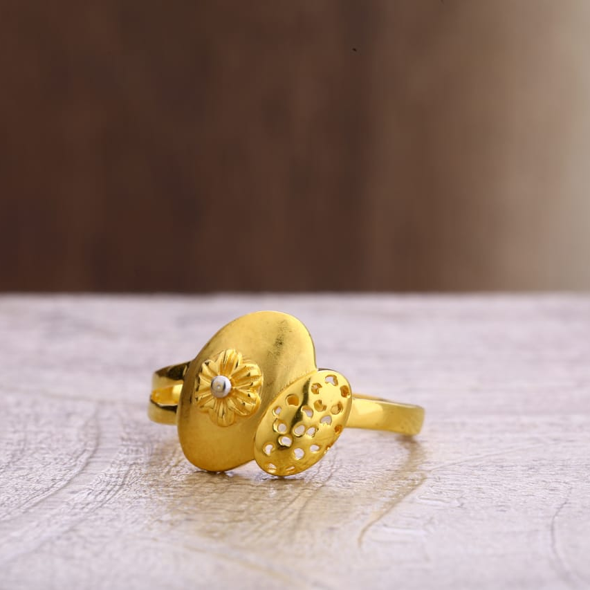 22KT Gold CZ Ladies Plain Ring LPR327