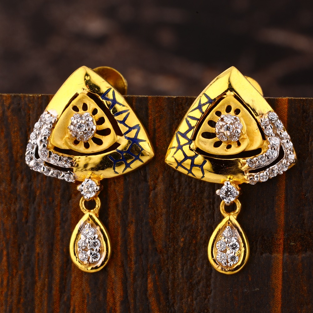 916 Gold CZ Women's  Gorgeous Hallmark Earring LFE401