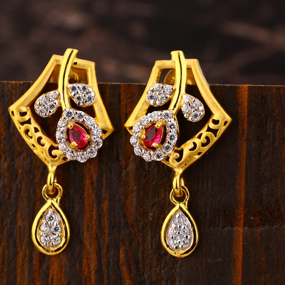 916 Gold CZ Women's  Designer Hallmark Earring LFE400