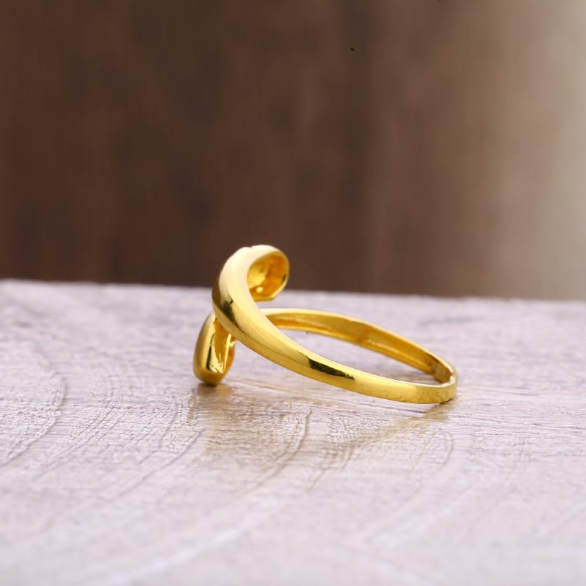 22KT Gold Designer Ladies Plain Ring LPR319 - Image 2