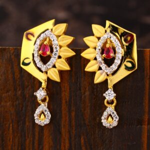 916 Gold CZ Ladies Diamond Earring LFE397