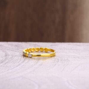 916 Gold CZ Hallmark Delicate Ladies Plain Ring LPR308