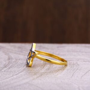 916 Gold CZ Hallmark Classic Ladies Plain Ring LPR291