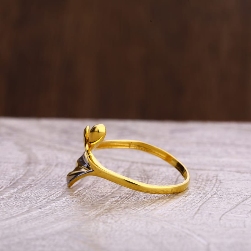 916 Gold CZ Gorgeous Ladies Plain Ring LPR294 - Image 2