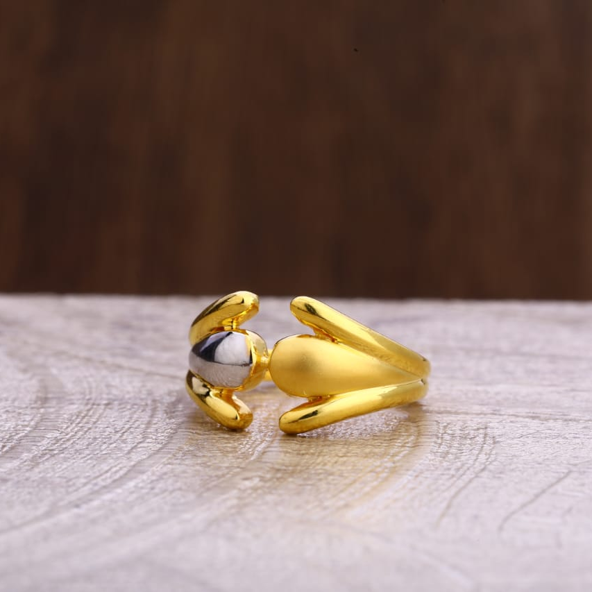 916 Gold CZ Exclusive Ladies Plain Ring LPR296