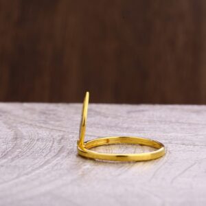 916 Gold CZ Delicate Ladies Plain Ring LPR297