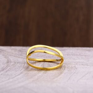 916 Gold CZ Designer Ladies Plain Ring LPR298