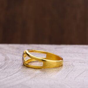 916 Gold CZ Classic Ladies Plain Ring LPR299