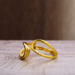 916 Gold Stylish Ladies Plain Ring LPR281