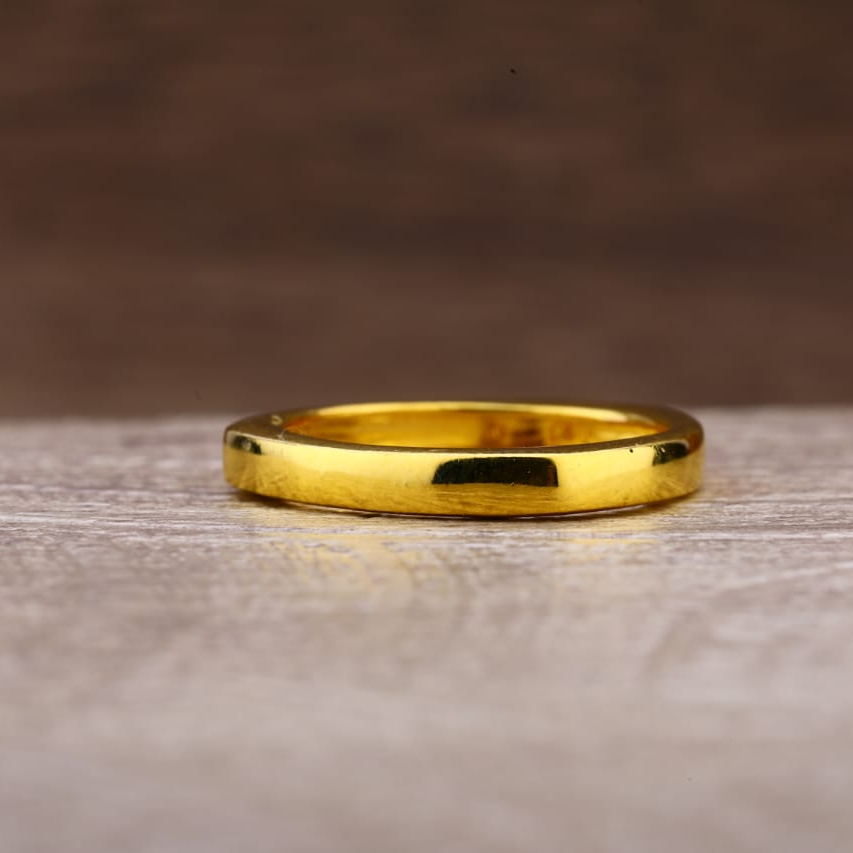 916 Gold Designer Ladies Plain Ring LPR496