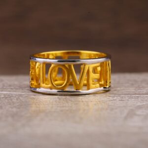 916 Gold Delicate Ladies Plain Ring LPR497