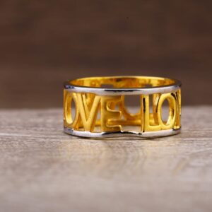 916 Gold Delicate Ladies Plain Ring LPR497