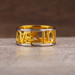 916 Gold Delicate Ladies Plain Ring LPR497