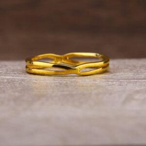 916 Gold Ladies Plain Ring LPR494