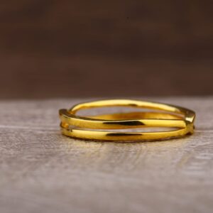 916 Gold Ladies Plain Ring LPR494