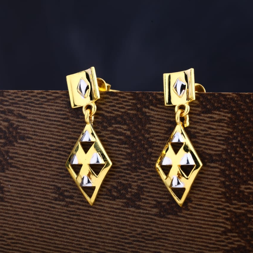 22CT Gold Hallmark Classic Ladies Plain Earring LPE302