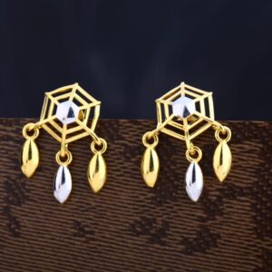 22CT Gold Designer Ladies Plain Earring LPE301