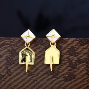 22CT Gold Classic Ladies Plain Earring LPE308