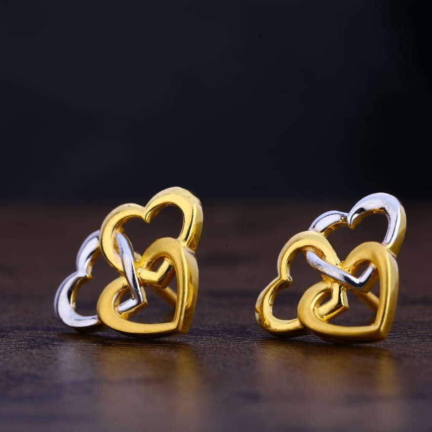 22CT Gold Ladies Plain Earring LPE296