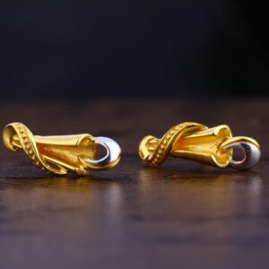 22KT Gold CZ Hallmark Fancy Ladies Plain Earring LPE299