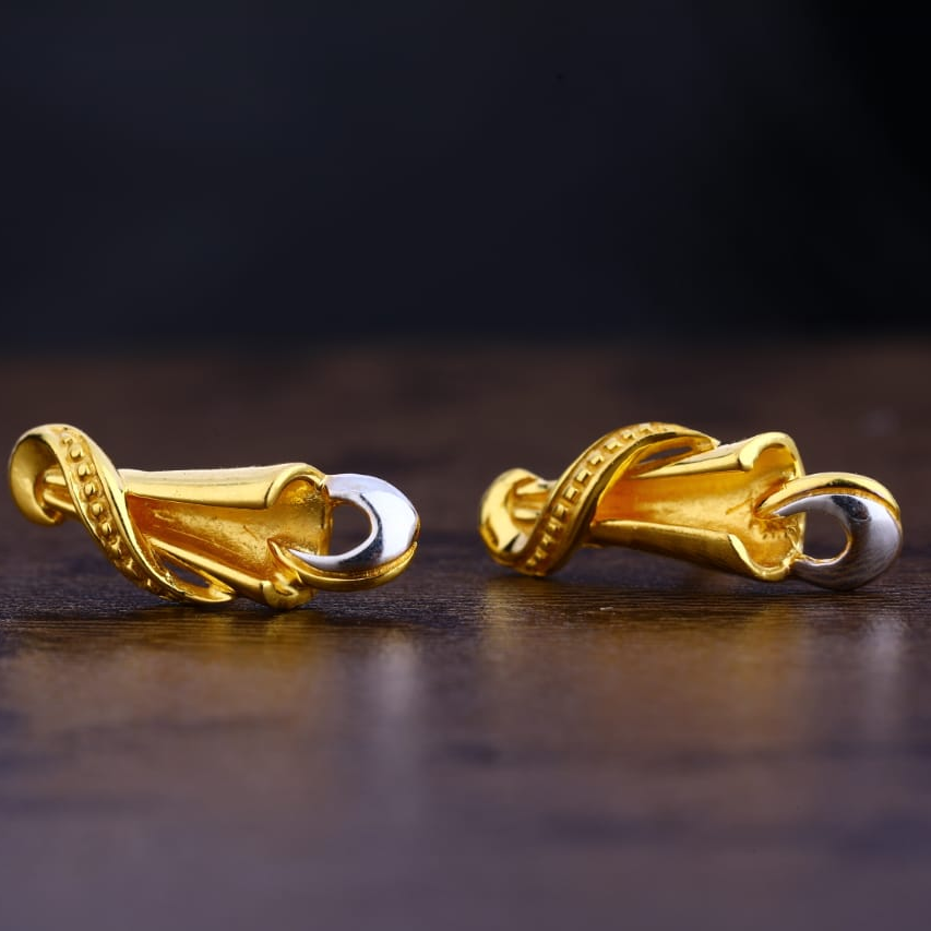 22KT Gold CZ Hallmark Fancy Ladies Plain Earring LPE299