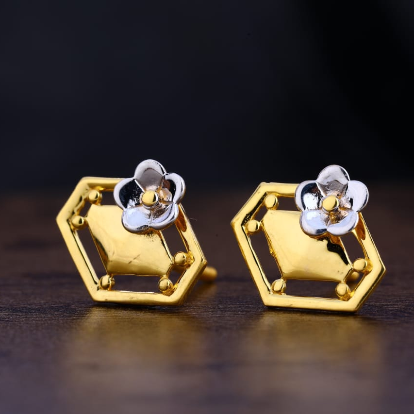 22KT Gold CZ Gorgeous Ladies Plain Earring LPE292