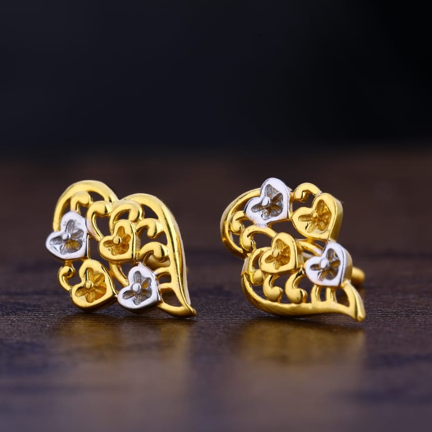 916 Gold Gorgeous Ladies Plain Earring LPE285