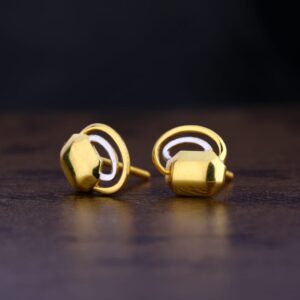22KT Gold CZ Delicate Ladies Plain Earring LPE287
