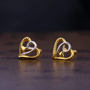22KT Gold CZ Designer Ladies Plain Earring LPE288