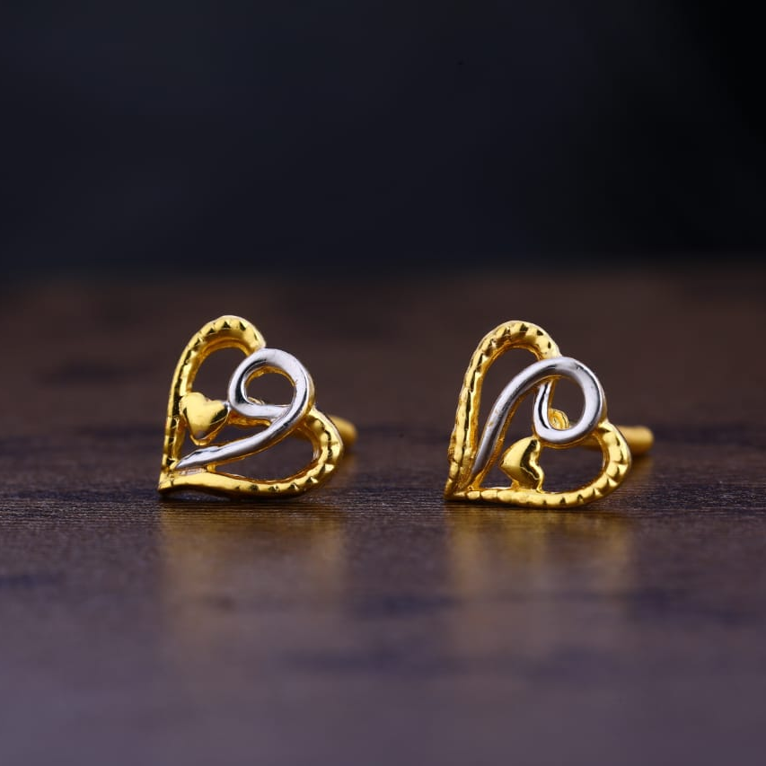 22KT Gold CZ Designer Ladies Plain Earring LPE288