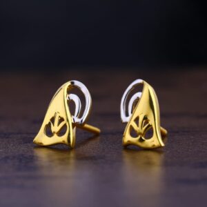 916 Gold Hallmark Delicate Ladies Plain Earring LPE281