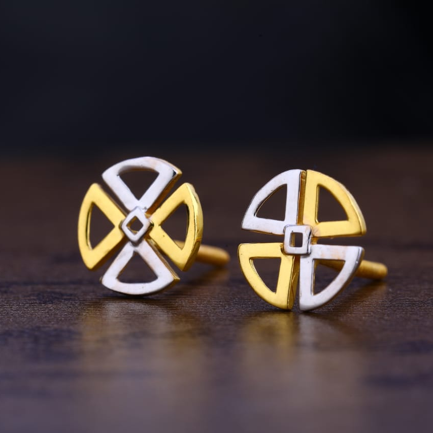 916 Gold Hallmark Classic Ladies Plain Earring LPE282