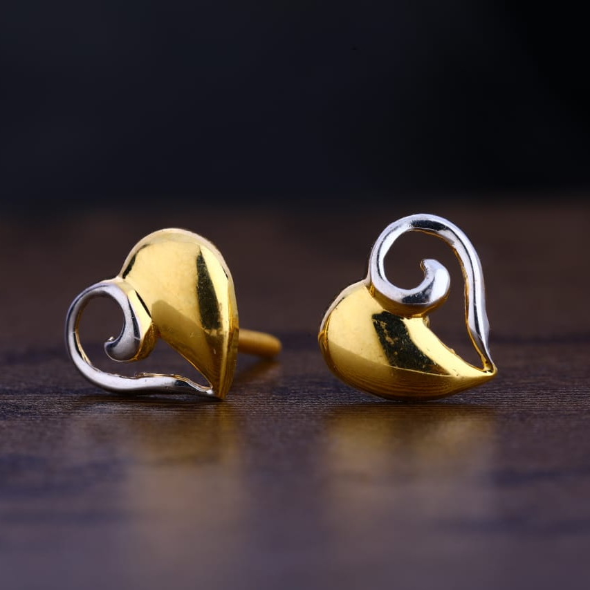 916 Gold Hallmark Ladies Plain Earring LPE283
