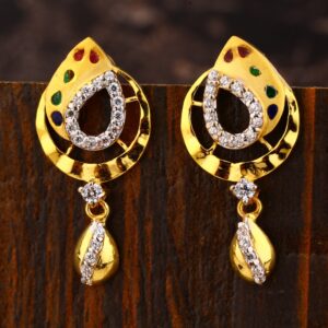 22CT Gold CZ Diamond Earring LFE395