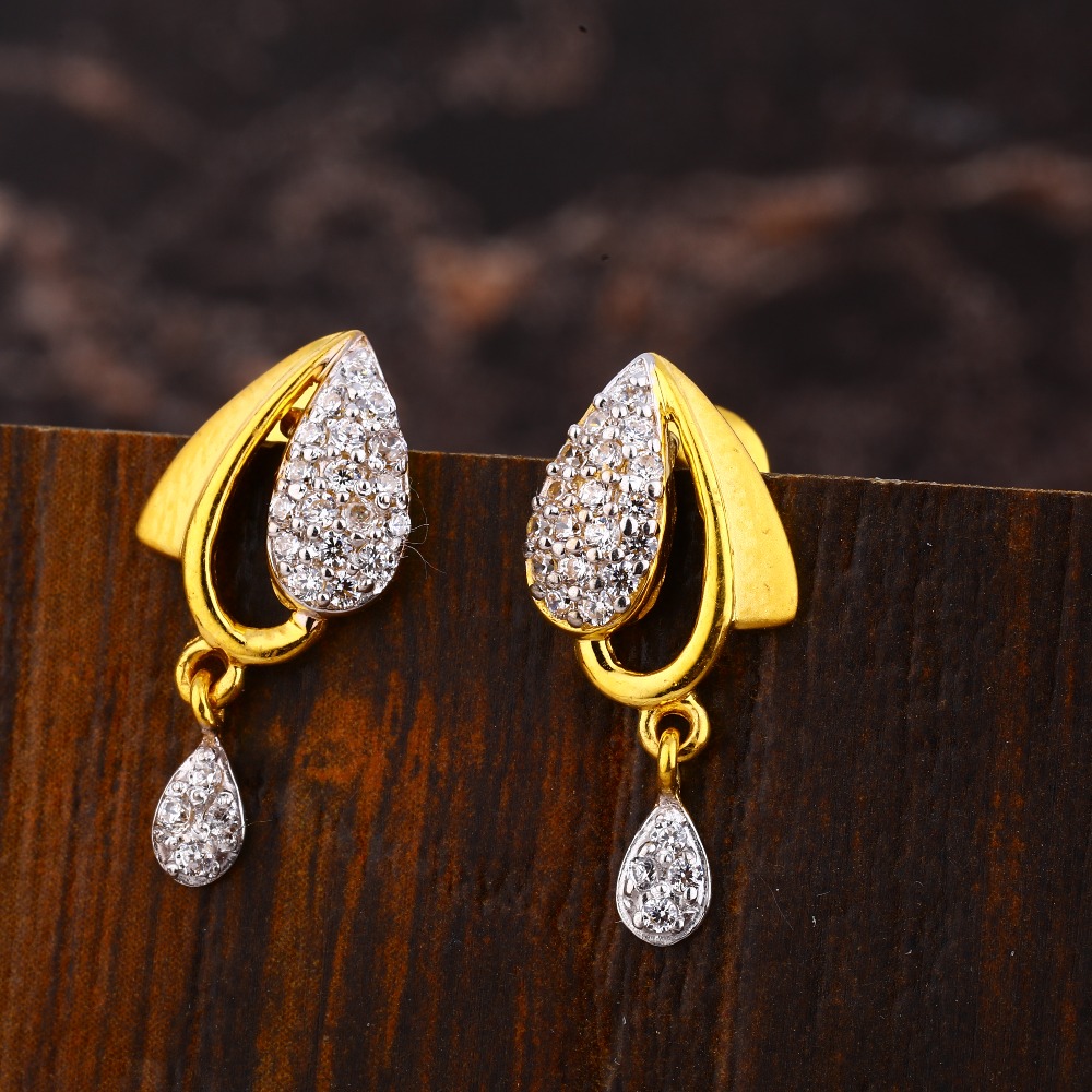 22CT Gold CZ Women's Gorgeous Hallmark Earring LFE481