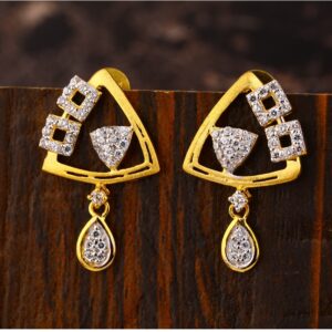 22CT Gold CZ Women's Fancy Hallmark Earring LFE394