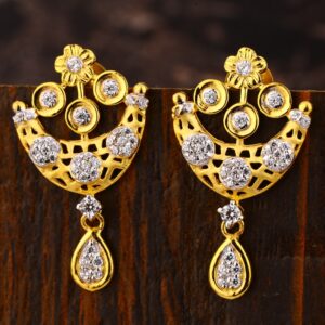 22CT Gold CZ Women's Delicate Hallmark Earring LFE393