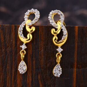 22CT Gold CZ Ladies Diamond Earring LFE589