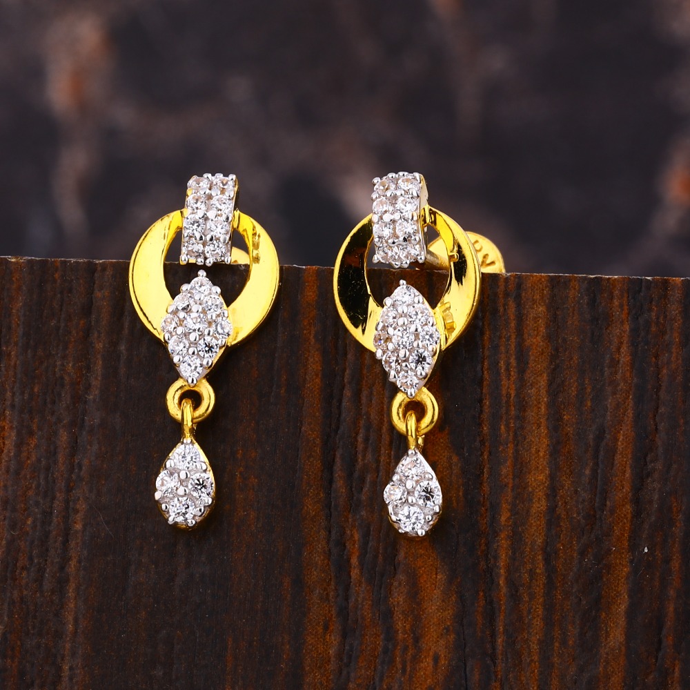 22KT Gold CZ Women's Hallmark Fancy  Earring LFE540