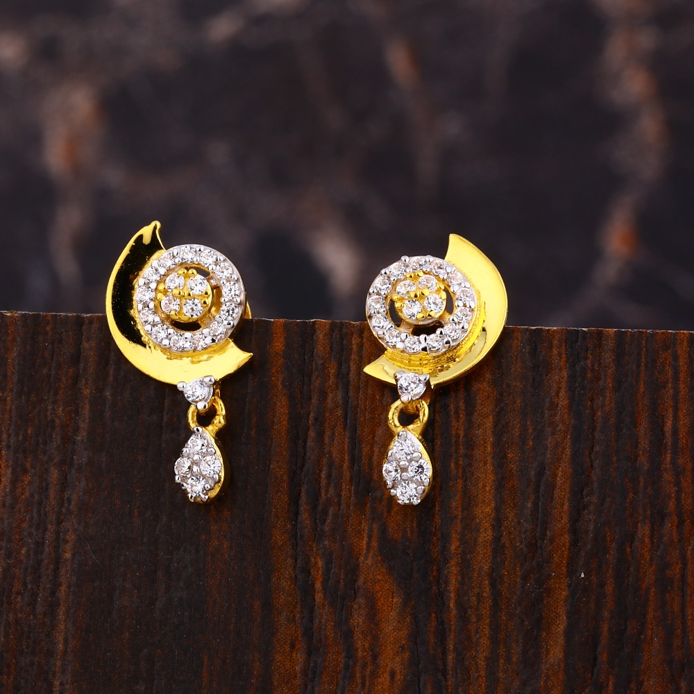916 Gold CZ Women's gorgeous   Hallmark Fancy Earring LFE530