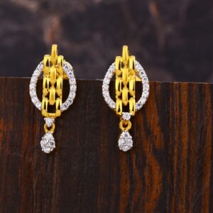 916 Gold CZ Women's Delicate Hallmark Fancy Earring LFE527