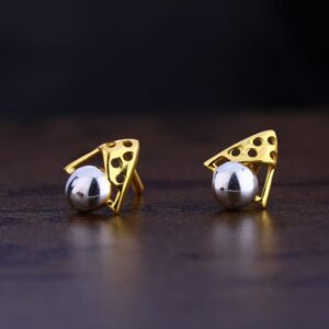 916 Gold Hallmark Fancy Ladies Plain Earring LPE277