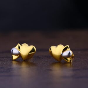 916 Gold Hallmark Stylish Ladies Plain Earring LPE278